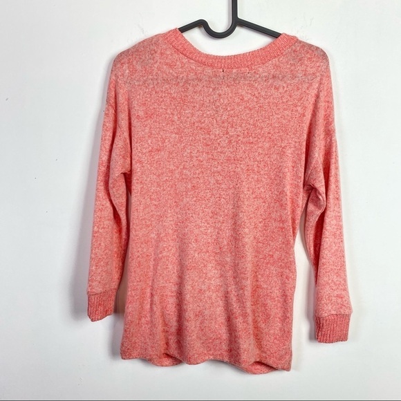 NEW Poof Women V Neck Long Sleeve Twist Knot Cotton Basic Blouse Top Size S - Picture 5 of 10